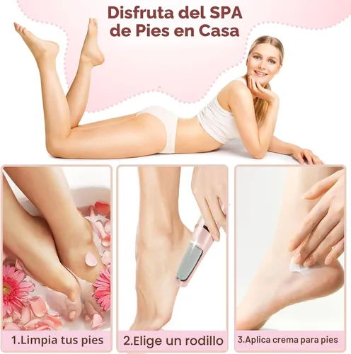 Vista 5 de Removedor de Callos para Pies, ZABOUL Removedor de Callos Eléctrico para Pies Recargable Herramientas de Pedicura Varita de Pedicura Suave Lima