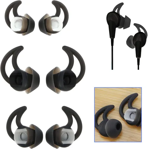Vista 2 de 3 pares de auriculares de repuesto de silicona en auriculares con aislamiento de ruido compatibles con Bo-se QC20 QC20i SoundSport SIE2i IE2 IE3