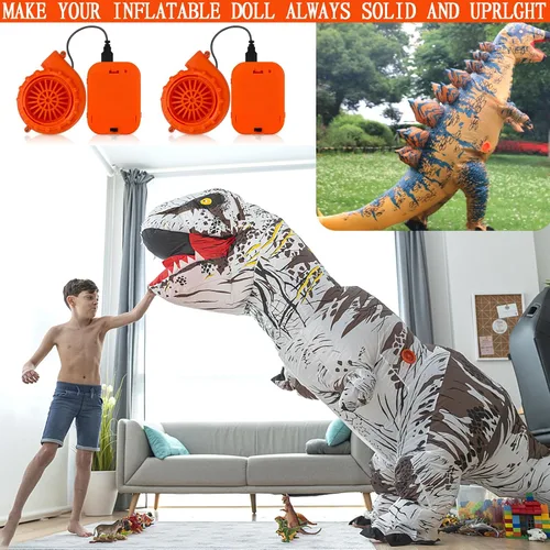 Vista 8 de Mini ventilador para disfraz de dinosaurio u otros trajes inflables de ropa de juego, naranja