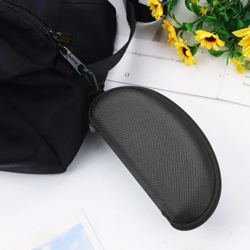 Vista 6 de Estuche rígido para gafas de sol con cremallera, 3 piezas, estuche para gafas de viaje, con gancho de plástico