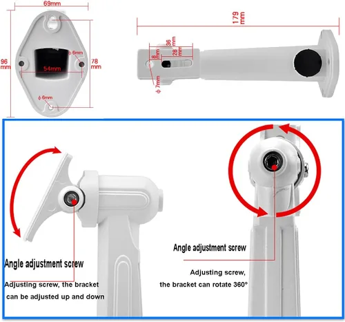 Vista 3 de Soporte universal para cámara de seguridad CCTV, soporte para cámara IP, soporte para panel solar, aleación de aluminio para interiores