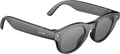Vista 4 de HTC VIVE Eagle - Gafas de sol AI - Pantos - Negro carbón - Lentes de sol - Gemini u OpenAI GPT AI con privacidad incorporada - Lente ZEISS