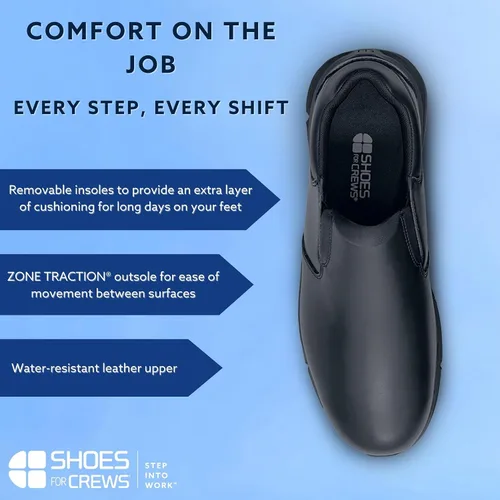 Vista 3 de Shoes for Crews Zapatos de trabajo antideslizantes para hombre, cómodos, antideslizantes, ideales para restaurantes, salud, personal minorista