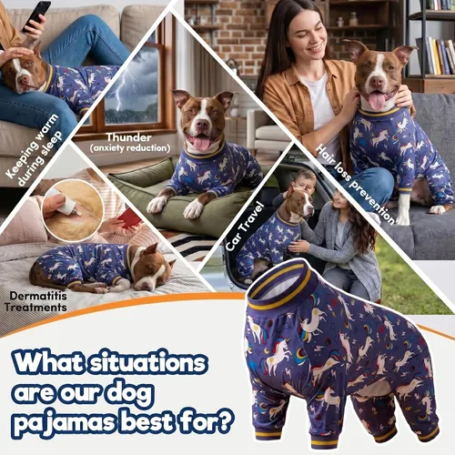 Vista 5 de LovinPet Body para perro de raza grande, estampado gris de cohete de Azul Blanco