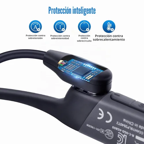 Vista 3 de Paquete de 2 cables de carga para Shokz Aeropex/OpenRun, OpenRun Pro, OpenRun Mini y OpenComm 2/UC, para cable de carga Aftershokz, cable USB