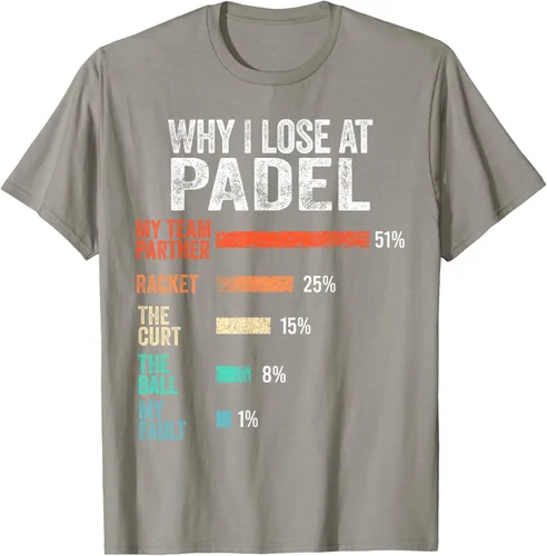 Vista 32 de Why I Lose at Padel Funny Game Padel Hombres Mujeres Camiseta de Padel