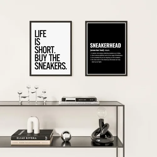 Vista 5 de EXCOOL CLUB Póster de tenis - 12x16 Decoración de zapatos, carteles de zapatos para pared, decoración de habitación para amantes de tenis
