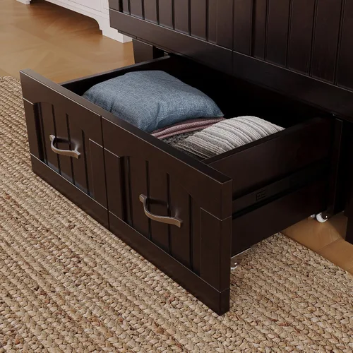 Vista 7 de Atlantic Furniture Nantucket Murphy - Cómoda de cama con estación de carga y colchón, individual, expreso, modelo: AC592141 Espresso