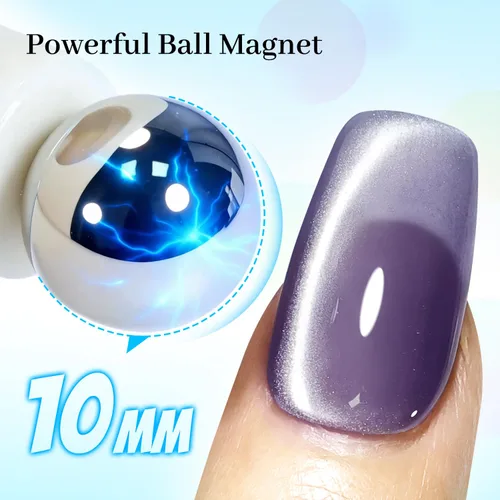 Vista 6 de JODSONE Imán giratorio 2 en 1 de ojo de gato para uñas, en forma de U y herramienta de imán de uñas ajustable de 360° con imán de bola, efecto de m4