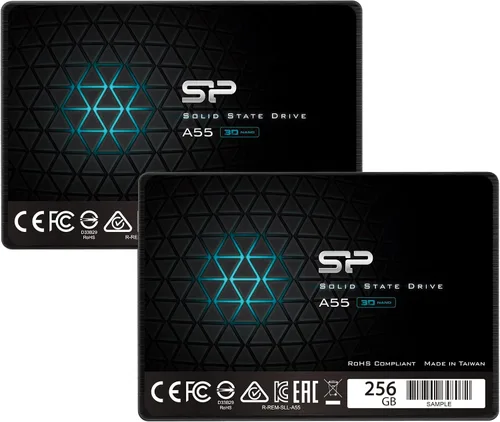 Vista 13 de Silicon Power - Paquete de 2 unidades de 128 GB SSD 3D NAND A55 SLC Cache Performance Boost SATA III 2.5" 7mm (0.28") Unidad interna de estado sólido