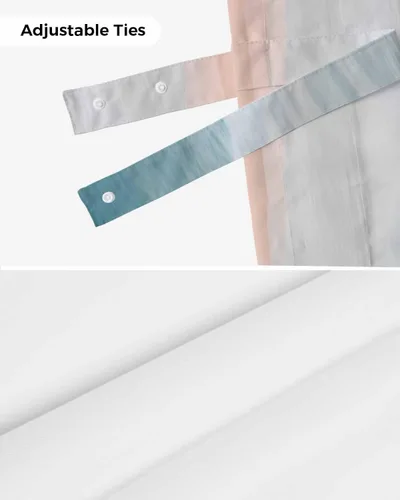 Vista 7 de Cortinas de verano con cenefa de amarre para ventanas, cortinas costeras de cocina costeras para ventanas, cortinas náuticas junto al mar, beige
