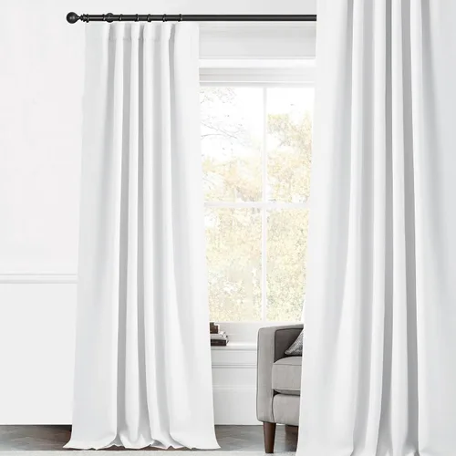 Vista 20 de StangH Cortinas Opacas con Pliegues Pinzados para Dormitorio, Cortinas de Ventana con Textura de Lino Beige con Ganchos, Aislante de Energía Neutro