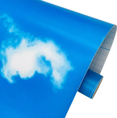 Vista 5 de Yifely Blue Sky White Clound - Papel tapiz de vinilo autoadhesivo para dormitorio, sala de estar, 17 x 118 pulgadas