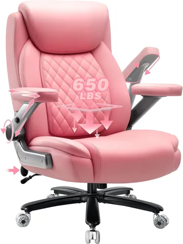 Vista 11 de 600LBS Large Heavy Duty Office Chair with 5D Flip Arms,Comfy Big and Tall Executive Office Desk Chair with Pocket Spring Cushion,High Back Computer