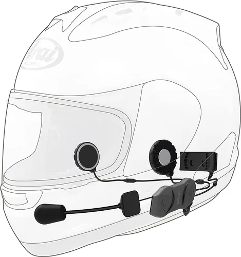 Vista 4 de Sena Sistema de comunicación Bluetooth para motocicleta de perfil bajo 10R para adultos, negro, paquete dual 2022 EE. UU