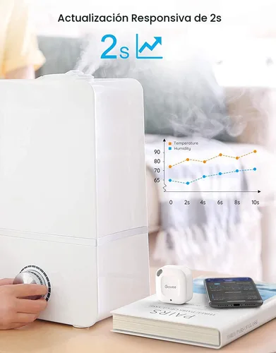 Vista 7 de Govee Termómetro higrómetro Bluetooth, termómetro inalámbrico, mini sensor de humedad con alerta de notificación, almacenamiento y exportación