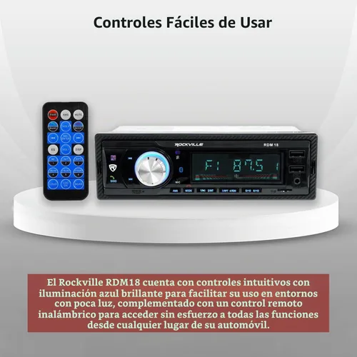 Vista 3 de Rockville RDM18 V2 in-Dash Coche Digital Medios Bluetooth AM/FM/MP3