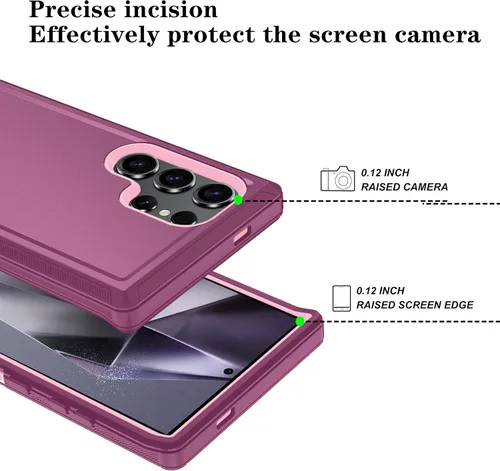Vista 53 de ONOLA Funda compatible con Samsung Galaxy S24 Ultra con protector de pantalla HD, resistente a los golpes y a las caídas, funda de 3 capas