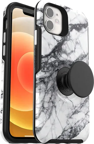 Vista 10 de OtterBox + Funda Pop Symmetry Series para iPhone 12 Mini (no 12, Pro, Pro Max) Embalaje no minorista - Transparente