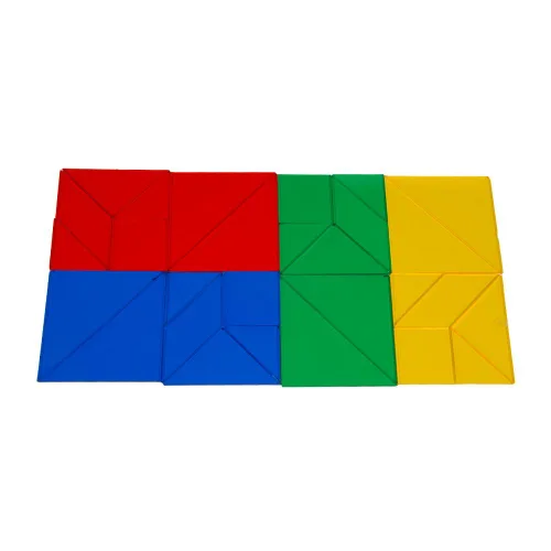 Vista 4 de hand2mind Tangramas de plástico, juego manipulador para rompecabezas de matemáticas (paquete de 32)