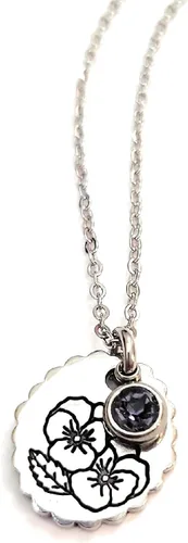 Vista 26 de Birth Month Flower and Birthstone Necklace