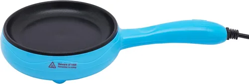 Vista 4 de CNCEST Sartén eléctrica de 6 pulgadas, sartén eléctrica antiadherente, mini sartén azul (azul)