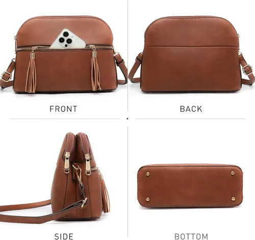 Vista 3 de Dasein - Bolso de hombro para mujer con cremallera y múltiples bolsillos
