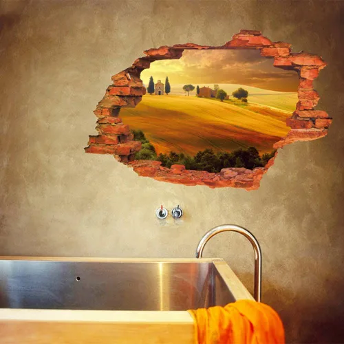 Vista 6 de Adhesivo de pared extraíble para ventana 3D, diseño de playa, decoración mural para el hogar, dormitorio, dormitorio