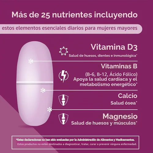 Vista 3 de 21st Century Sentry Senior Women 50 Plus Tablets, 100 unidades (27542)