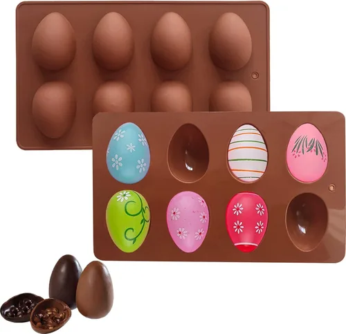 Vista 8 de Molde de silicona para chocolate de Pascua, molde de silicona con forma de huevo, moldes para hornear para dulces de Pascua, mini jabón, pastel