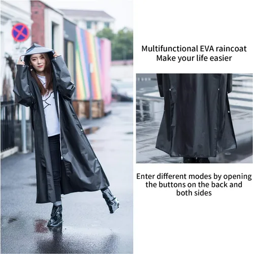 Vista 9 de Impermeable de EVA multifuncional, poncho de lluvia transformable unisex