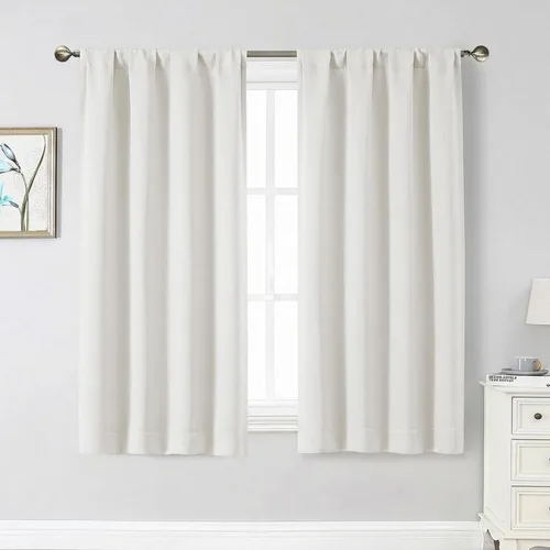 Vista 170 de Cortinas opacas para dormitorio, sala de estar, juego de 2 paneles de 54 pulgadas de largo, cortinas de oscurecimiento de habitación con aislamiento