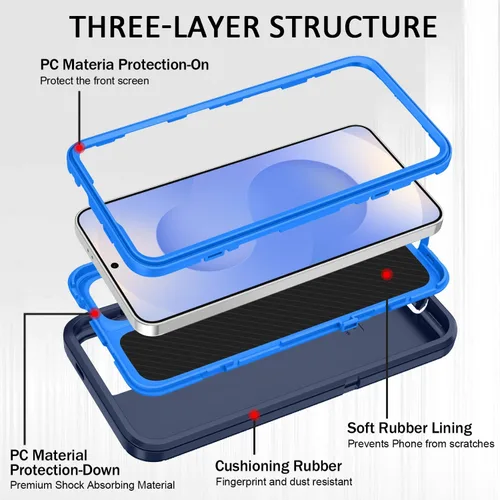 Vista 6 de Funda para Samsung Galaxy S25 Plus/S24 Plus [a prueba de golpes] [3 capas] [grado militar] protección de cuerpo completo, resistente y resistente