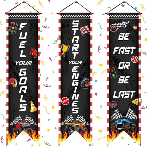 Vista 16 de Chiisong Cartel de fiesta de cumpleaños de 6 a 7 años, 3 piezas con temática de memes, carteles de cumpleaños de 7º porche, decoración de pared