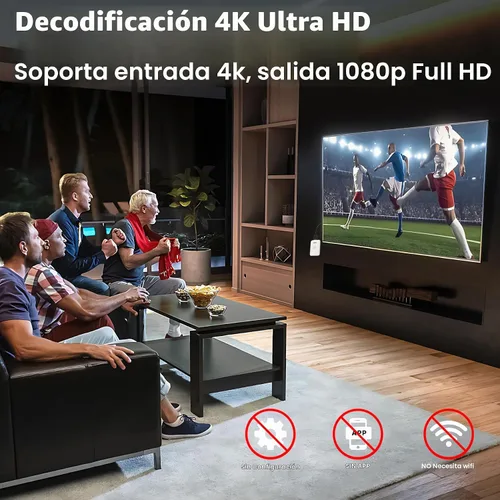 Vista 3 de Adaptador HDMI inalámbrico 4K, transmisor inalámbrico, transmisor inalámbrico, transmisor multimedia de vídeo/audio/archivo HDMI extensor