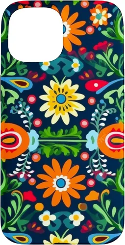 Vista 6 de Funda para iPhone 16 con diseño floral mexicano tradicional mexicano