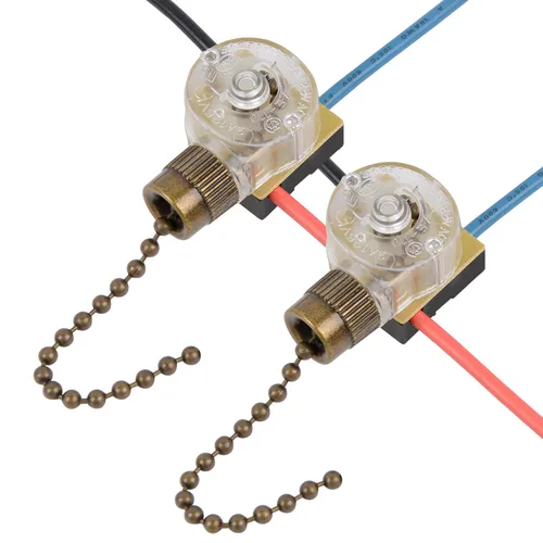 Vista 6 de Zing Ear ZE-110 - Interruptor de luz para ventilador de techo, interruptor de cadena de repuesto para lámpara de 3 cables, compatible