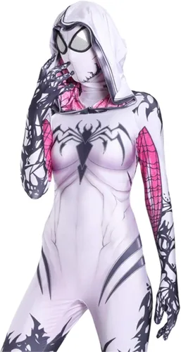 Vista 6 de Disfraz de superhéroe para mujer, disfraz de Halloween para adultos y niños