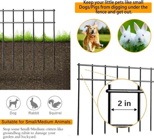 Vista 2 de Adavin Valla de barrera para animales pequeños o medianos, paquete de 10 unidades de 20 pulgadas de largo x 10 pulgadas de alto, valla de jardín