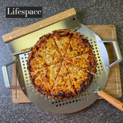 Vista 9 de Lifespace Placa de pizza de acero inoxidable/Topper de parrilla acero inoxidable