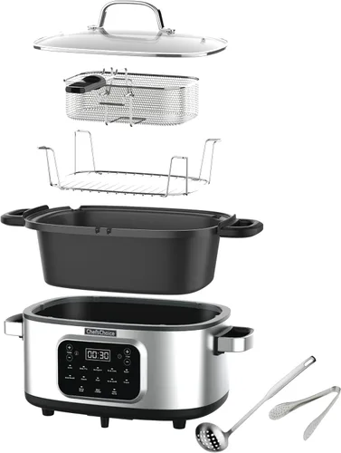 Vista 7 de Chef'sChoice Multicooker, recipiente antiadherente multiusos de gran capacidad de 6 cuartos y control de temperatura variable con mantener el calor