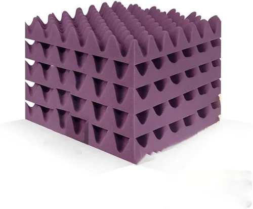 Vista 10 de 12 Pcs Egg Crate Acoustic Foam Panels Studio Acoustic Sponge Sound Proof Wall, Sound Insulation Foam Panels Ceiling(Black)