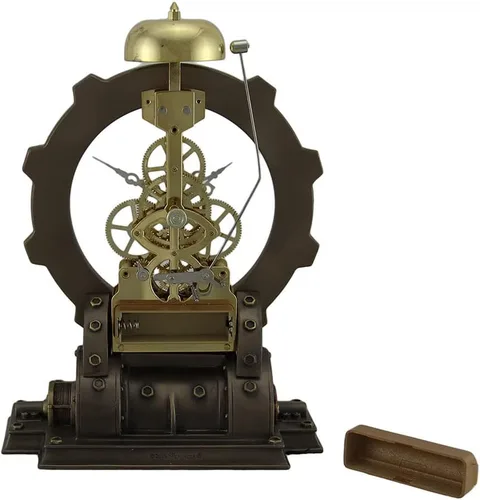 Vista 3 de Time's Gate Metalizado Steampunk Generator - Reloj llamativo de escritorio