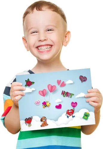 Vista 7 de ArtCreativity 1600 calcomanías de San Valentín para niños, con 100 hojas de calcomanías, calcomanías navideñas y surtido de golosinas, recuerdos