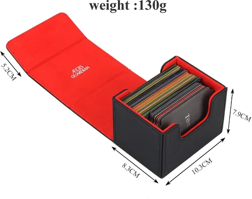 Vista 5 de AEGIS GUARDIAN Commander - Caja mágica de cubierta para CCG TCG con capacidad para más de 100 tarjetas con mangas, caja de cuero para tarjetas 1-1