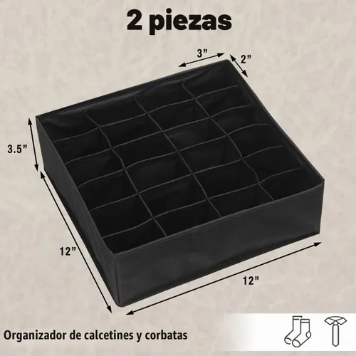 Vista 2 de Simple Houseware Paquete de 2 organizadores de calcetines para armario, 24
