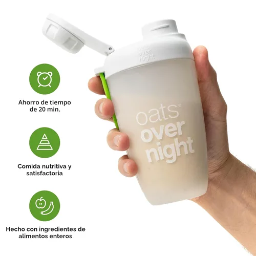Vista 4 de Oats Overnight Chocolate Peanut Butter Banana - Avena durante la noche con 20 g de proteína, batido proteico de desayuno alto en fibra - Harina