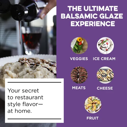 Vista 4 de Nonna Pia's Cabernet Merlot Balsamic Glaze – Vinagre balsámico de Módena certificado IGP – Sabor de cuerpo completo – Perfecto para hamburguesas