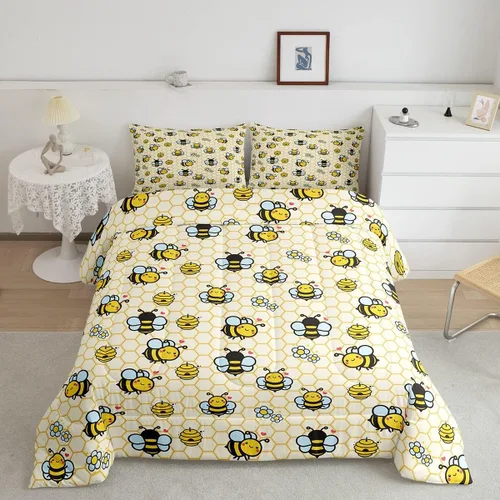 Vista 8 de Erosebridal Juego de edredón de animales costeros para niños y niñas, juego de ropa de cama de ballena de dibujos animados, tamaño individual, lindo