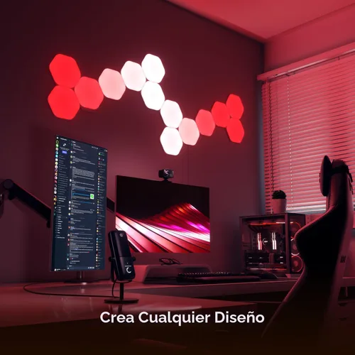 Vista 3 de Nanoleaf Shapes Hexagons Smarter KIT 7 Paneles - Multicolor